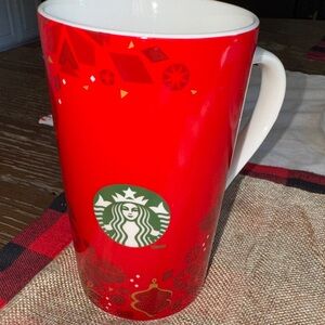 Starbucks 16 oz Festive Red and White Mug